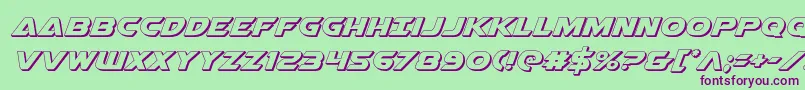 Airstrikeb3D Font – Purple Fonts on Green Background