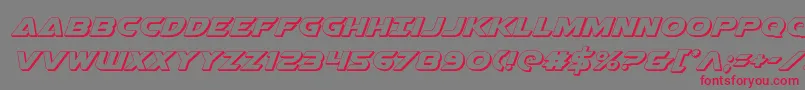 Airstrikeb3D Font – Red Fonts on Gray Background
