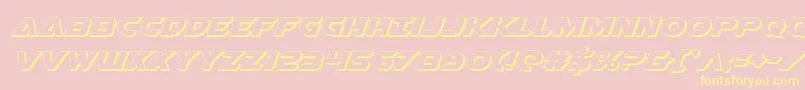 Airstrikeb3D-Schriftart – Gelbe Schriften auf rosa Hintergrund