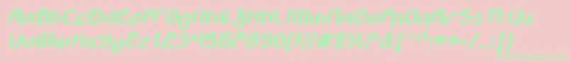 GetaroboOpenitalic Font – Green Fonts on Pink Background