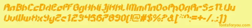 GetaroboOpenitalic-fontti – oranssit fontit keltaisella taustalla
