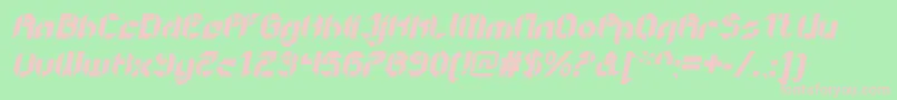 GetaroboOpenitalic Font – Pink Fonts on Green Background