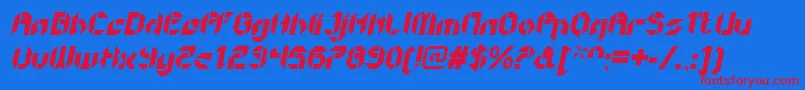 GetaroboOpenitalic Font – Red Fonts on Blue Background