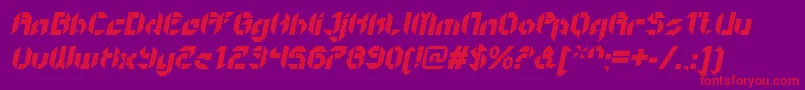 GetaroboOpenitalic-Schriftart – Rote Schriften auf violettem Hintergrund