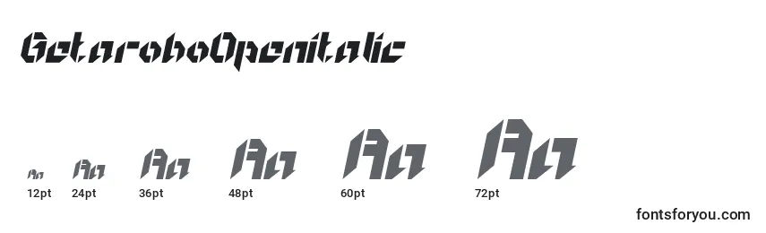 Размеры шрифта GetaroboOpenitalic