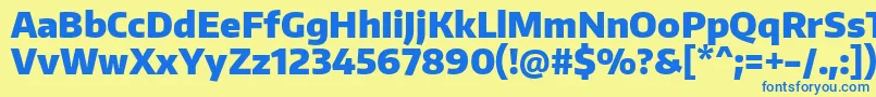 EncodesansnarrowBlack Font – Blue Fonts on Yellow Background