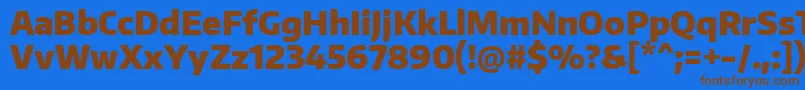 Fonte EncodesansnarrowBlack – fontes marrons em um fundo azul