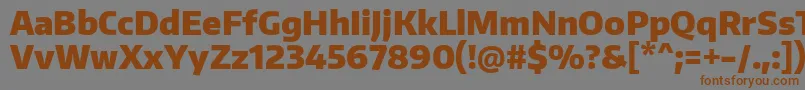 フォントEncodesansnarrowBlack – 茶色の文字が灰色の背景にあります。
