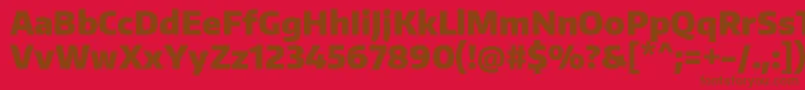 Fonte EncodesansnarrowBlack – fontes marrons em um fundo vermelho
