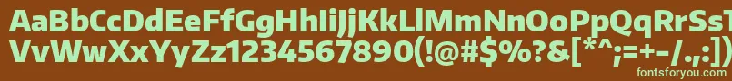 フォントEncodesansnarrowBlack – 緑色の文字が茶色の背景にあります。