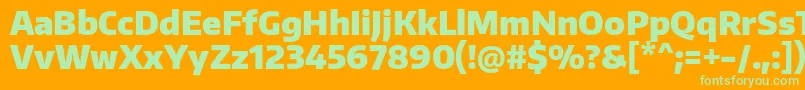 EncodesansnarrowBlack Font – Green Fonts on Orange Background