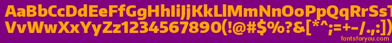 EncodesansnarrowBlack-Schriftart – Orangefarbene Schriften auf violettem Hintergrund