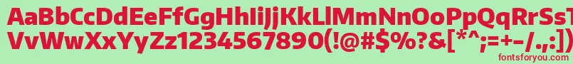 EncodesansnarrowBlack-Schriftart – Rote Schriften auf grünem Hintergrund