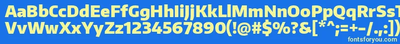 Czcionka EncodesansnarrowBlack – żółte czcionki na niebieskim tle