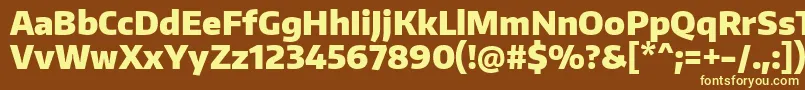 EncodesansnarrowBlack Font – Yellow Fonts on Brown Background