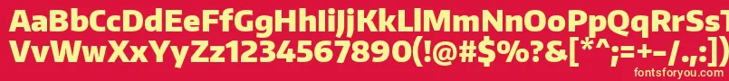 EncodesansnarrowBlack Font – Yellow Fonts on Red Background