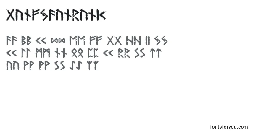 A fonte Gunfjaunrunic – alfabeto, números, caracteres especiais