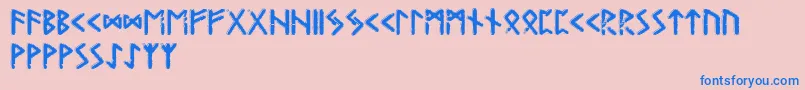 Gunfjaunrunic Font – Blue Fonts on Pink Background