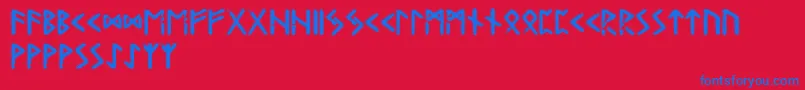 Gunfjaunrunic Font – Blue Fonts on Red Background