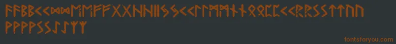Czcionka Gunfjaunrunic – brązowe czcionki na czarnym tle