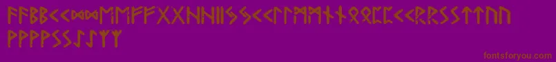 Gunfjaunrunic-Schriftart – Braune Schriften auf violettem Hintergrund