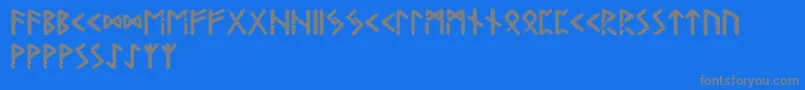 Czcionka Gunfjaunrunic – szare czcionki na niebieskim tle