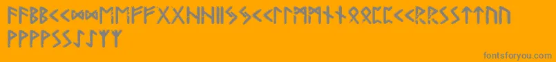 Gunfjaunrunic Font – Gray Fonts on Orange Background