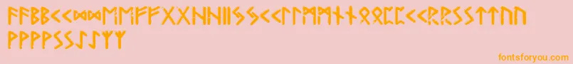 Gunfjaunrunic Font – Orange Fonts on Pink Background