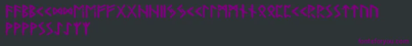 Czcionka Gunfjaunrunic – fioletowe czcionki na czarnym tle