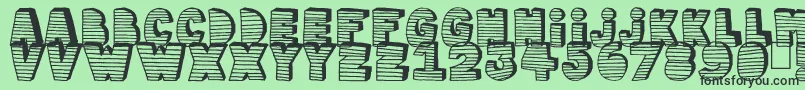 Stripe3D Font – Black Fonts on Green Background