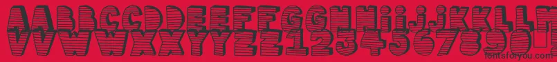 Stripe3D Font – Black Fonts on Red Background