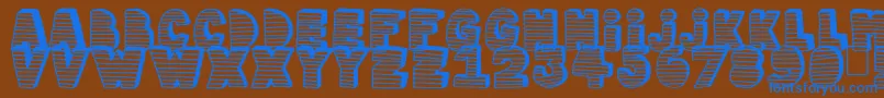 Stripe3D Font – Blue Fonts on Brown Background