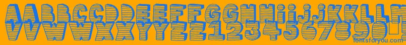 Stripe3D Font – Blue Fonts on Orange Background