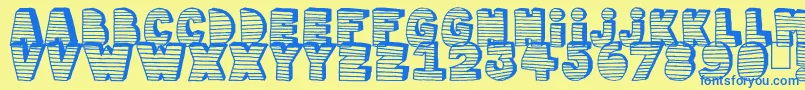 Stripe3D Font – Blue Fonts on Yellow Background