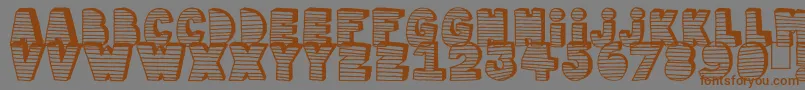 Stripe3D-Schriftart – Braune Schriften auf grauem Hintergrund