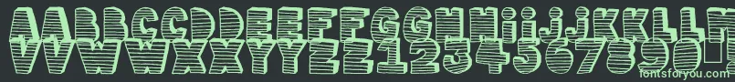 Stripe3D Font – Green Fonts on Black Background