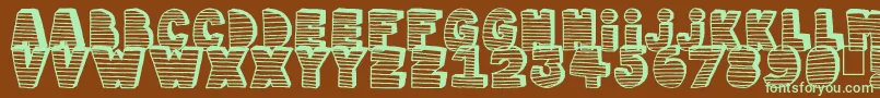 Stripe3D Font – Green Fonts on Brown Background