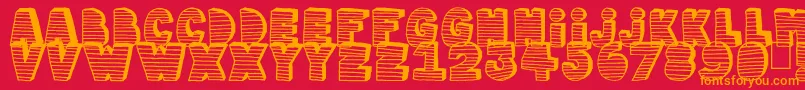 Stripe3D Font – Orange Fonts on Red Background