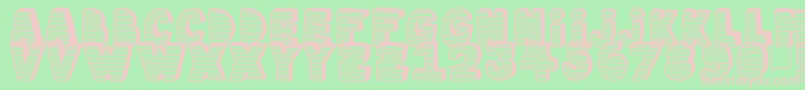 Stripe3D Font – Pink Fonts on Green Background