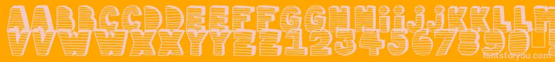 Stripe3D Font – Pink Fonts on Orange Background