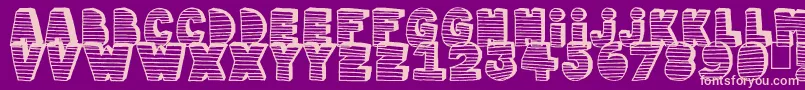 Stripe3D Font – Pink Fonts on Purple Background