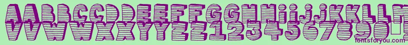 Stripe3D Font – Purple Fonts on Green Background