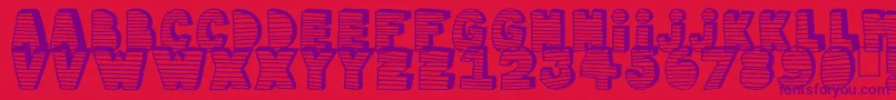 Stripe3D Font – Purple Fonts on Red Background