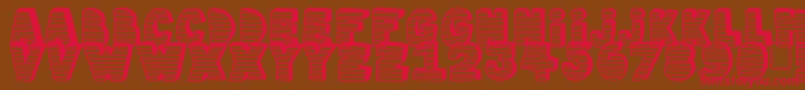 Stripe3D Font – Red Fonts on Brown Background