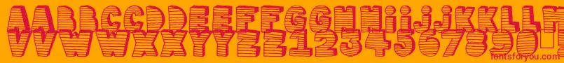 Stripe3D Font – Red Fonts on Orange Background