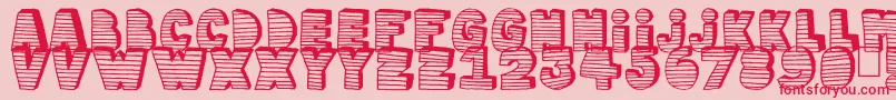 Stripe3D Font – Red Fonts on Pink Background