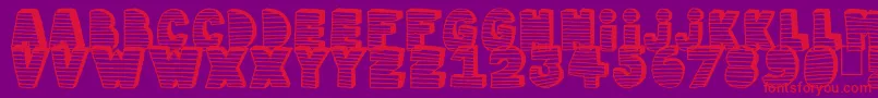 Czcionka Stripe3D – czerwone czcionki na fioletowym tle