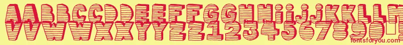 Stripe3D Font – Red Fonts on Yellow Background
