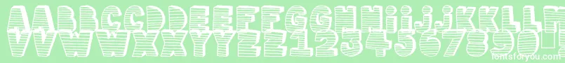 Stripe3D-fontti – valkoiset fontit vihreällä taustalla