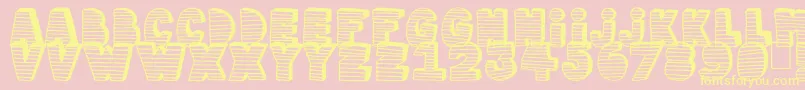 Stripe3D Font – Yellow Fonts on Pink Background